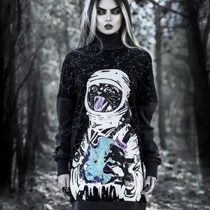 Rogue + Wolf Catstronaut Sweater Dress size S Small